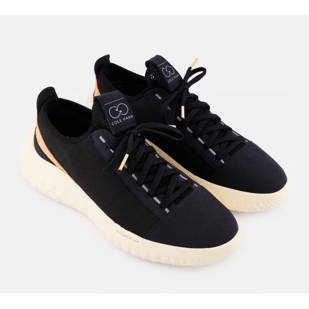 Cole Haan Generation ZeroGrand II Men's 11 Black Cork Ivory FlowerFoam Sneaker